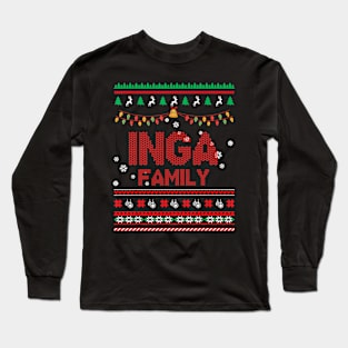 Inga Family Christmas, Name Xmas , Merry Christmas, Name , Birthday, Middle name Long Sleeve T-Shirt